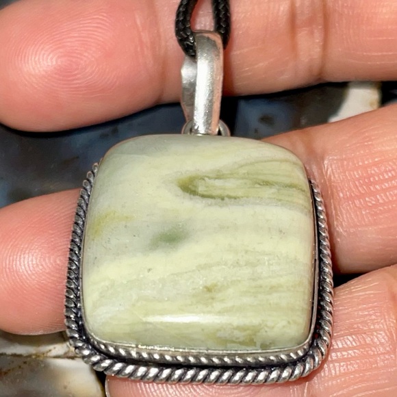 Green Larsonite Pendant 1 7/8” - Picture 9 of 17